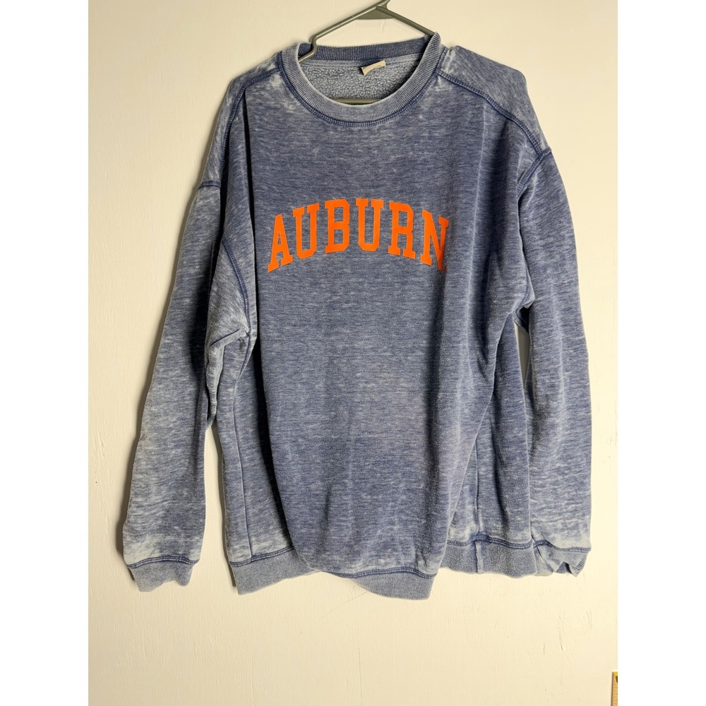Auburn Tigers Chicka-d Acid Wash Sweatshirt XL Blue Orange Collegiate Pullover